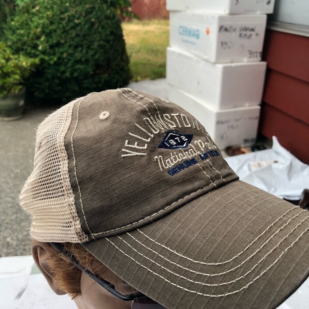 Yellowstone National Park Hat Cap Blue White Adjustable by Prairie Mountain